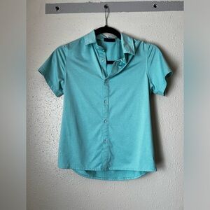 Andy & Evan Boys’ Teal Blue Green Collared Button Down Shirt / Polo Size 10
